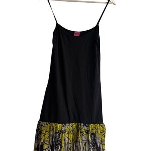 Save The Queen Black Scoop Neck Slip Dress